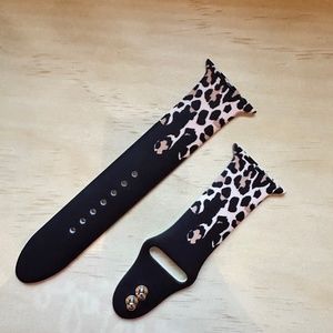 New - Watch Band - Leopard Drip Print Silicone